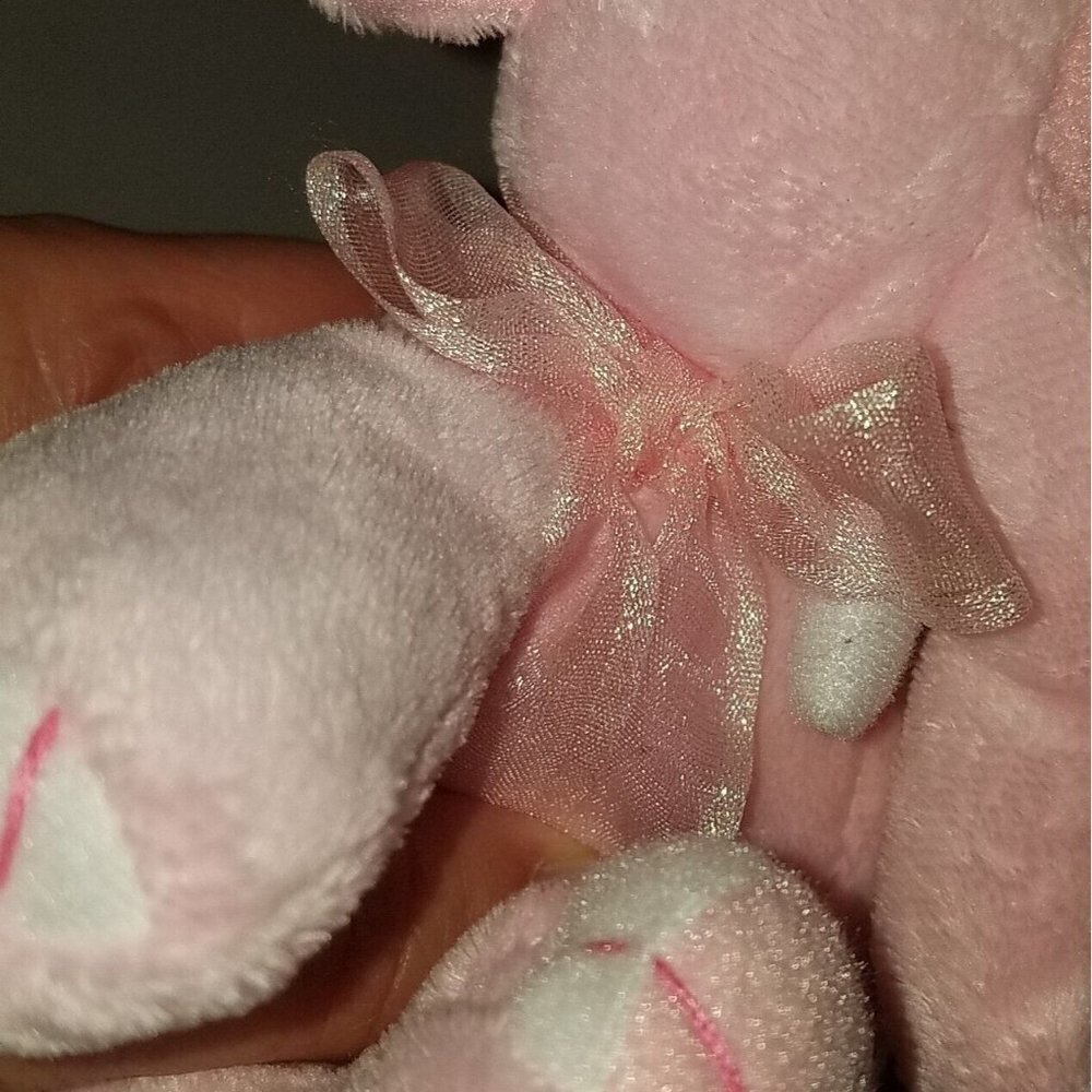 The Petting Zoo Pink Elephant Lovey Rattle Plush 6" Stuffed Animal Baby Toy - Picture 2 of 6